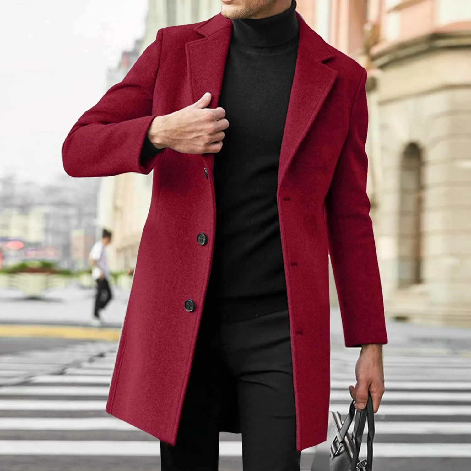 LCMTWX Men's Thick Thermal Winter Jacket Stand Collar Knitted Splice Sweater Coat Casual Cardigan Stylish Outwear Mens