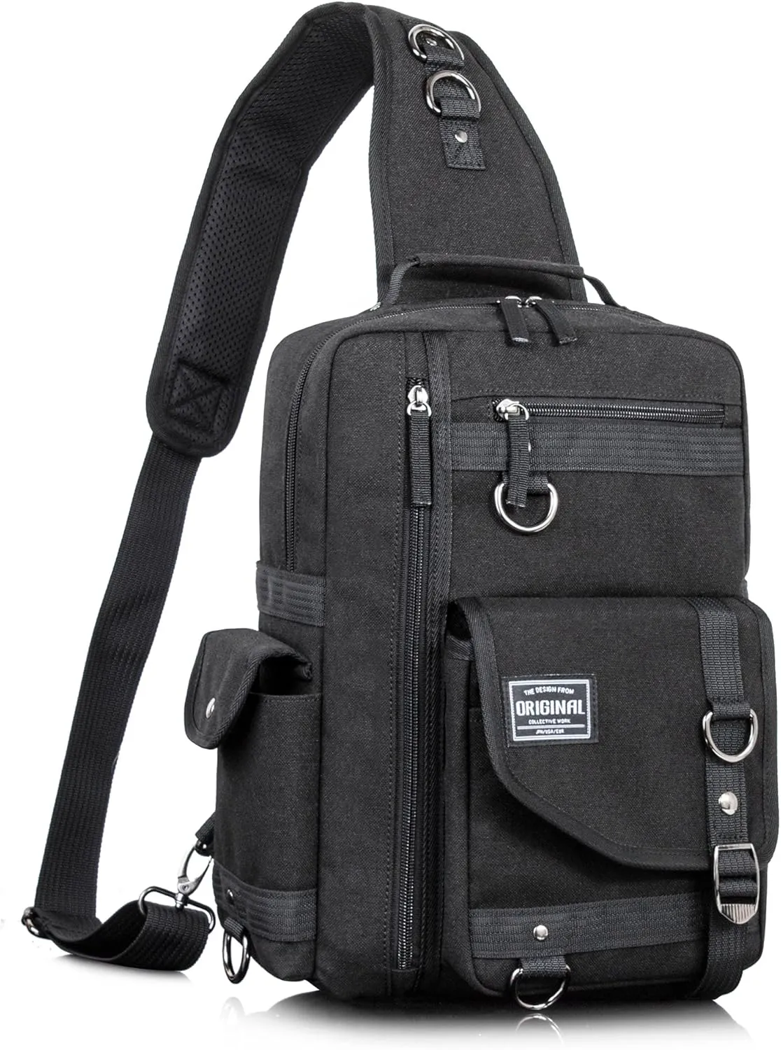 Leaper Messenger Bag Outdoor Cross Body Bag Sling Bag Shoulder Bag Black