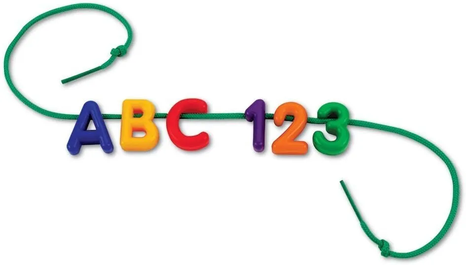 Learning Resources Uppercase Lacing Alphabet - 275 Pieces, Ages 3 , Preschool Learning Must Haves, Teacher and Home School Supplies, Alphabet String Letter for Kids, Back to School Supplies