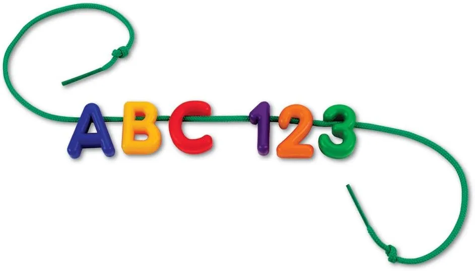 Learning Resources Uppercase Lacing Alphabet - 275 Pieces, Ages 3 , Preschool Learning Must Haves, Teacher and Home School Supplies, Alphabet String Letter for Kids, Back to School Supplies