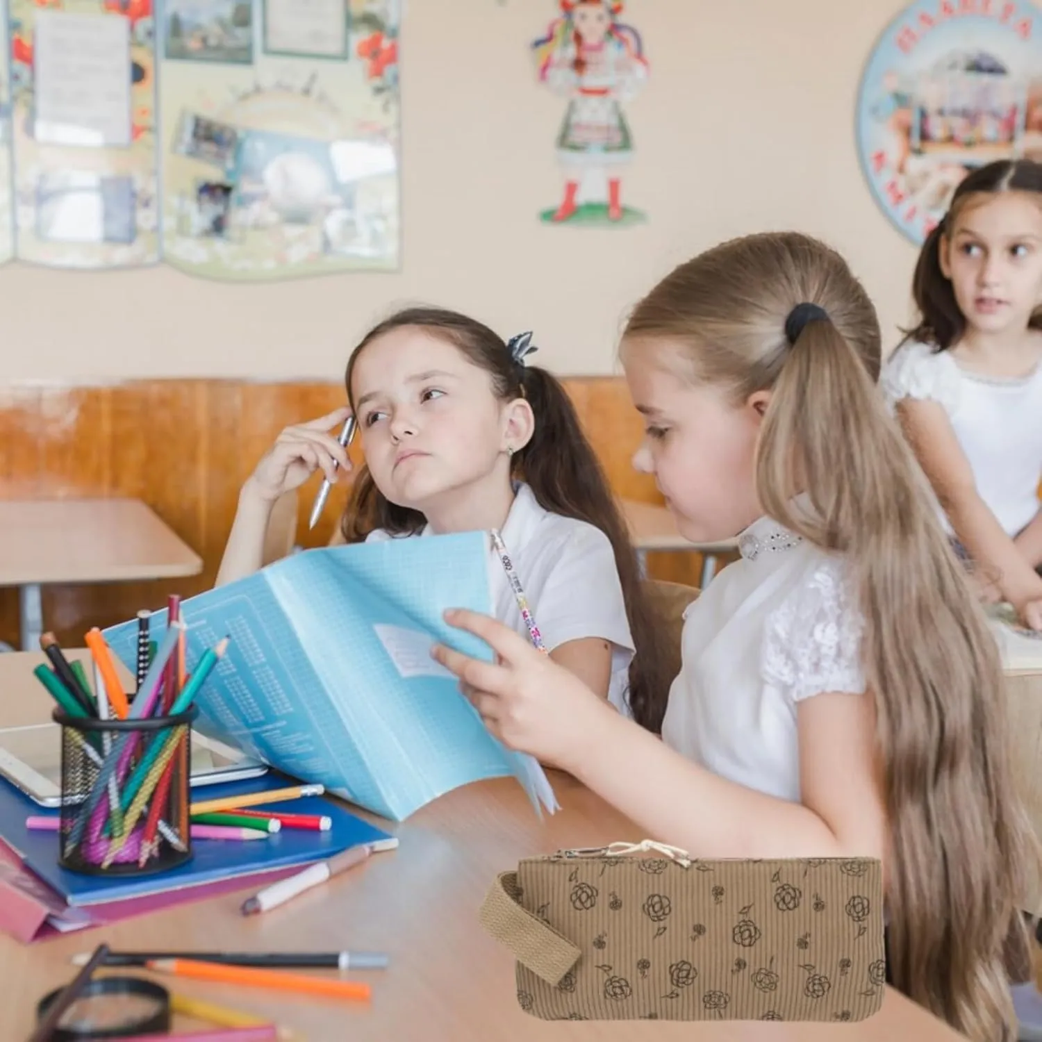LEDAOU Backpack for Girls School Bag Kids Bookbag Teen Backpack Set Daypack with Lunch Bag and Pencil Case