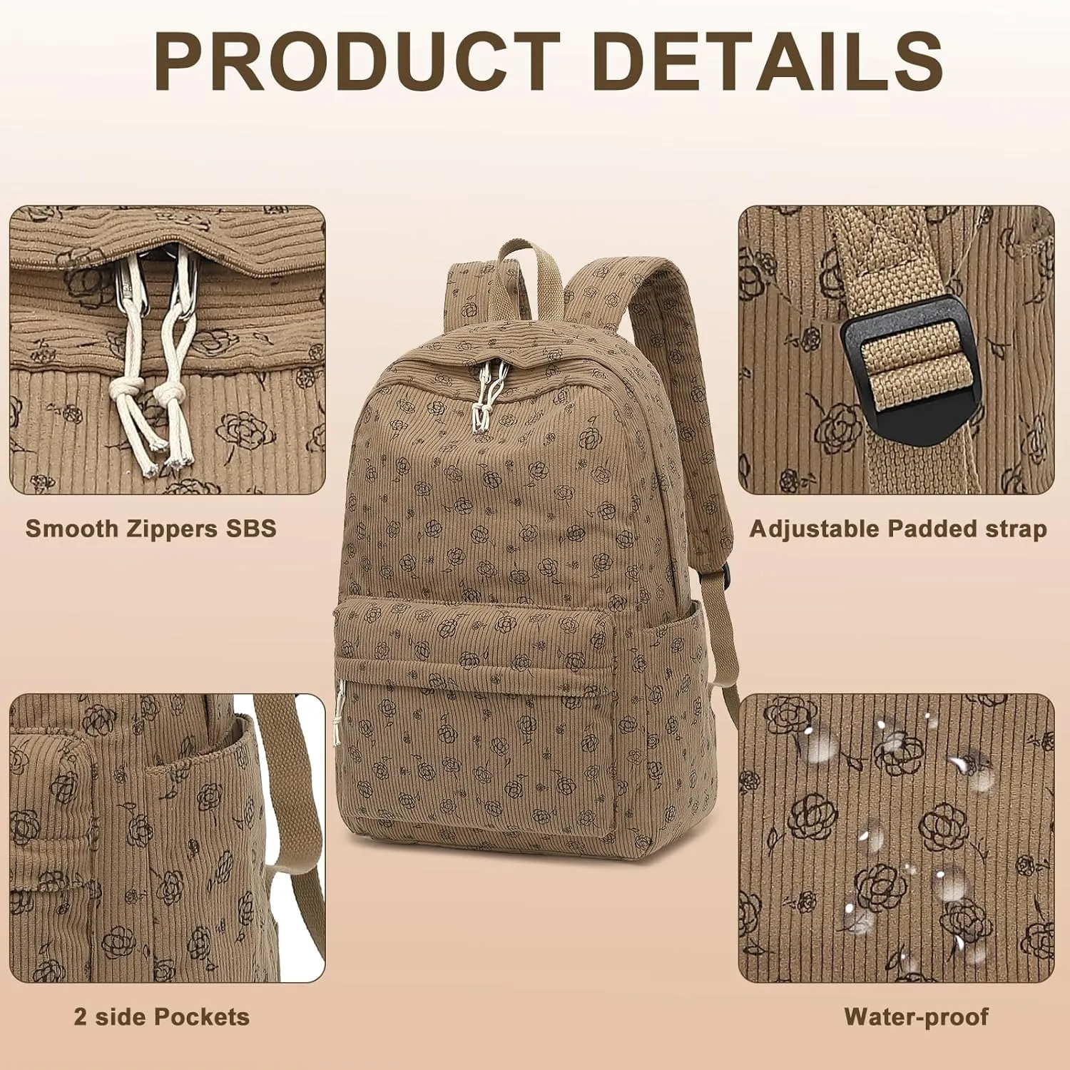 LEDAOU Backpack for Girls School Bag Kids Bookbag Teen Backpack Set Daypack with Lunch Bag and Pencil Case