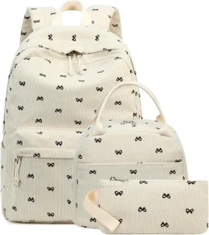 LEDAOU Backpack for Girls School Bag Kids Bookbag Teen Backpack Set Daypack with Lunch Bag and Pencil Case