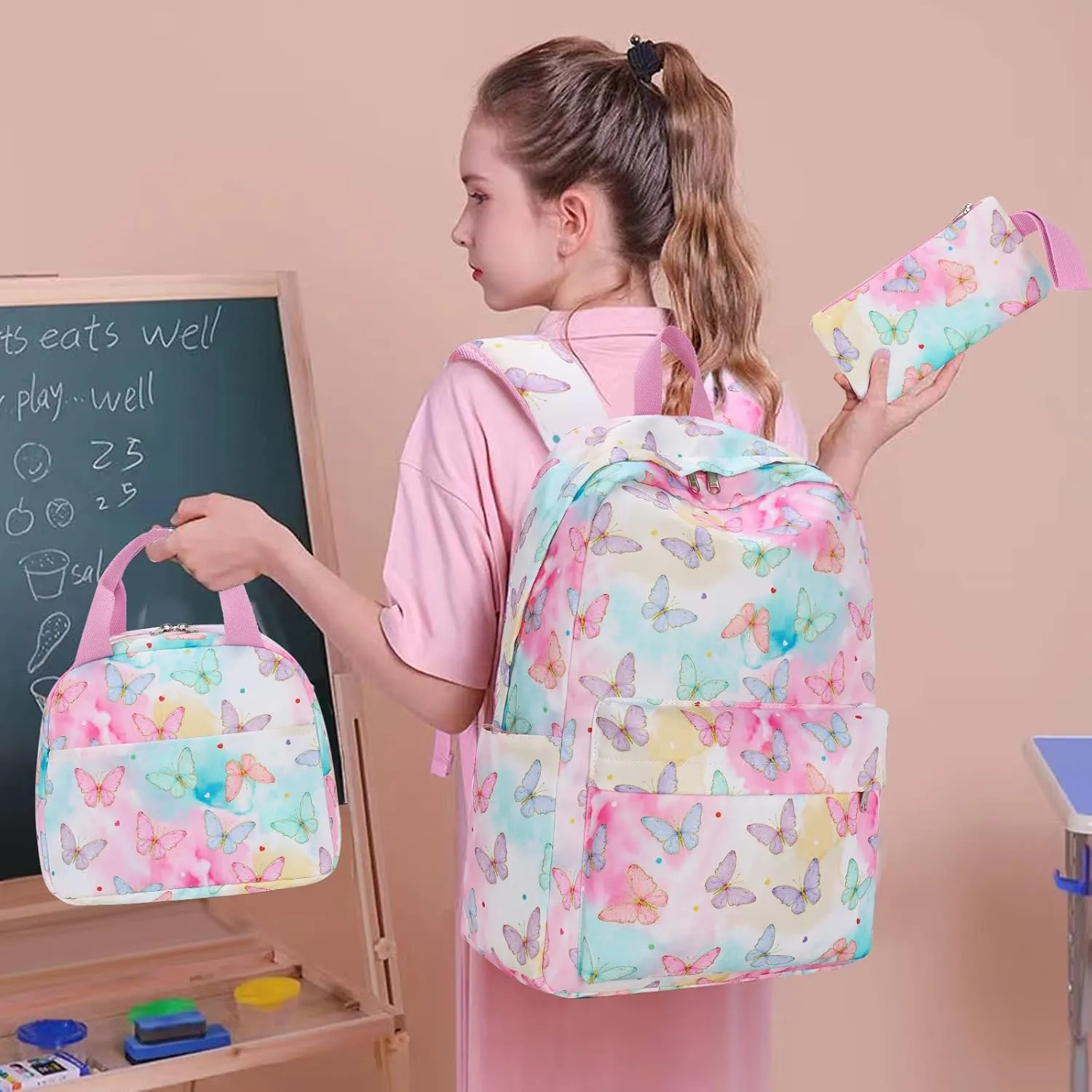 LEDAOU Backpack for Kids Boys School Bags Teen Bookbags Set School Backpack with Lunch Box and Pencil Case