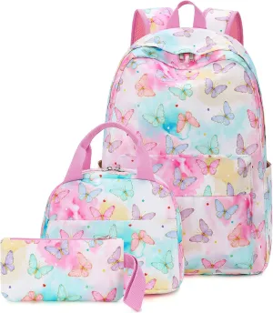 LEDAOU Backpack for Kids Boys School Bags Teen Bookbags Set School Backpack with Lunch Box and Pencil Case