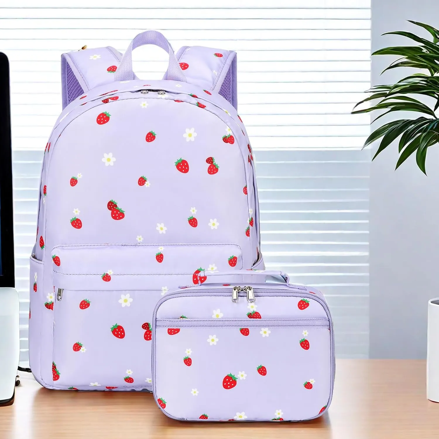LEDAOU Kids School Backpack with Lunch Box for Boys Girls Kindergarten BookBag School Bag Preschool Toddler Backpack
