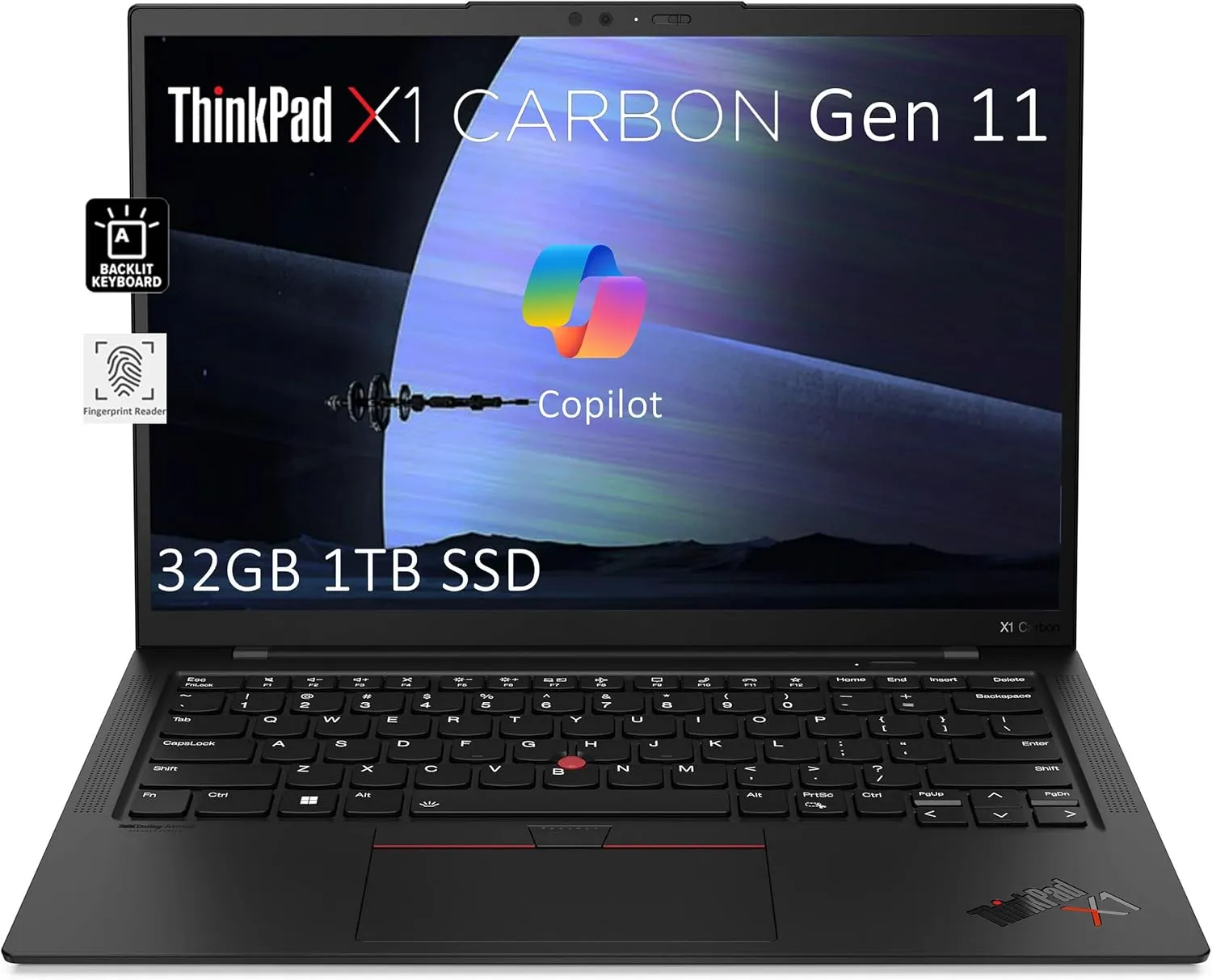 Lenovo ThinkPad X1 Carbon Gen 11 Business Laptop (14" FHD , Intel 10-Core i7-1365U, 32GB RAM, 1TB SSD), Fingerprint, 13.5-Hr Long Battery Life, Backlit, 1080p IR Webcam, Win 11 Pro w/AI Copilot