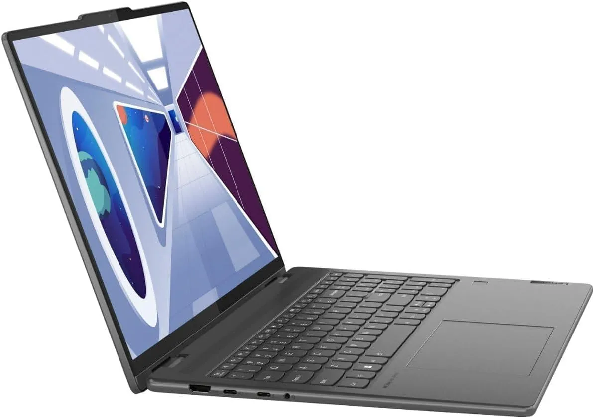 Lenovo Yoga 7i 2-in-1 16" WUXGA Touchscreen Laptop, Intel Core i5-1335U, 8GB RAM, 512GB SSD, Backlit Keyboard, Fingerprint Reader, Windows 11 Home, Storm Grey