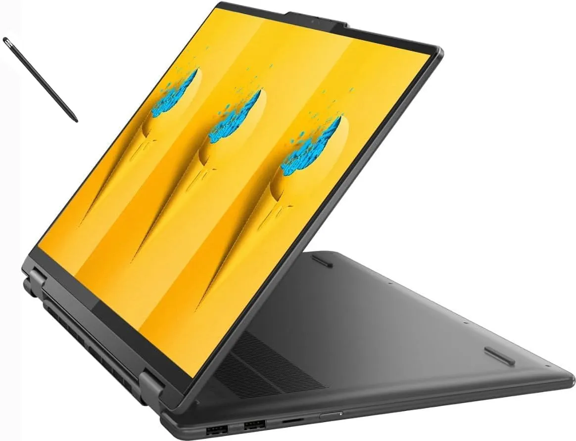 Lenovo Yoga 7i 2-in-1 16" WUXGA Touchscreen Laptop, Intel Core i5-1335U, 8GB RAM, 512GB SSD, Backlit Keyboard, Fingerprint Reader, Windows 11 Home, Storm Grey