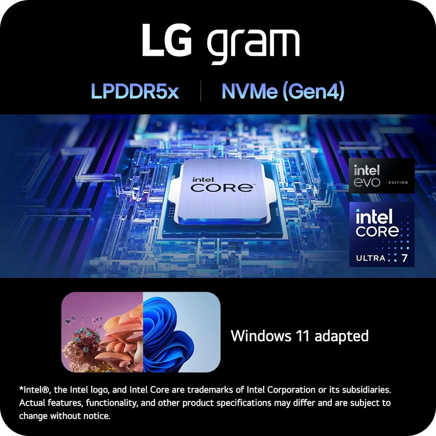 LG gram Superslim 15.6-inch Ultra Thin and Lightweight Laptop, Intel Evo Edition - AI-enabled Intel Core Ultra 7, 32GB RAM, 2TB SSD, Black