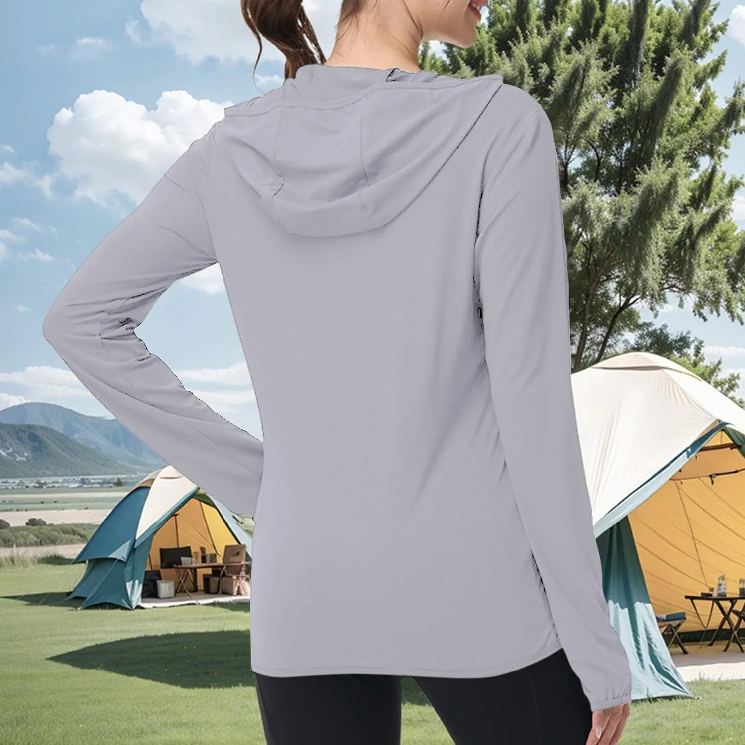 Light Jackets for Women Sun Protection Hiking Fishing Jacket UPF 50  Summer Beach Hoodies Zip Up Running Clothing