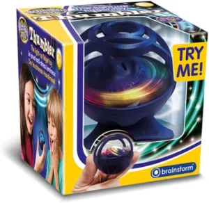 Light Up Fidget Toy Thumbler – Science in Motion, Simply Swirl The Light-Up Spinning Top, Fun Novelty Desktop Toy