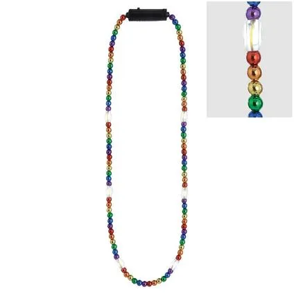 Light-Up LED Rainbow Bead Necklace 34" | 1 ct