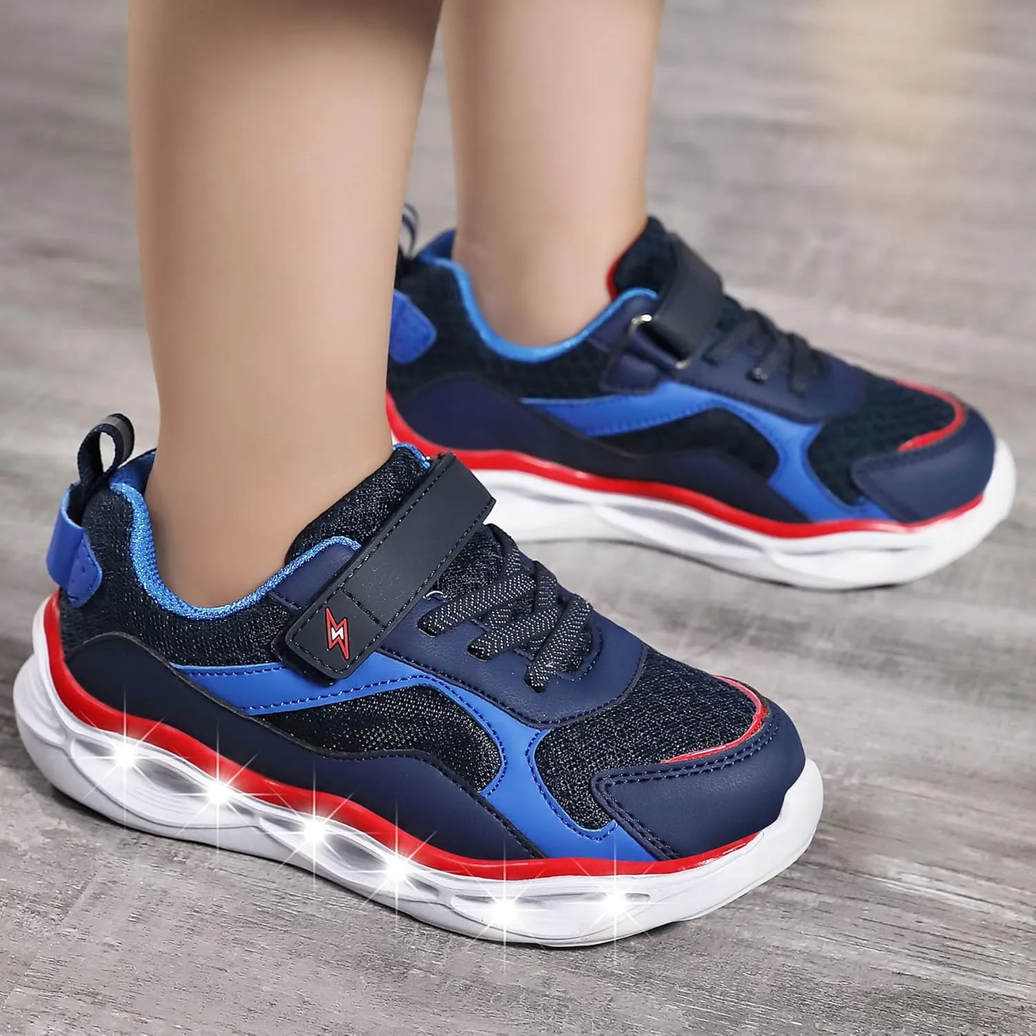 Light Up Shoes Toddler Girls Boys Lightweight LED Flashing Glitter Mesh Breathable Adorable Sneakers for Toddler/Little Kid