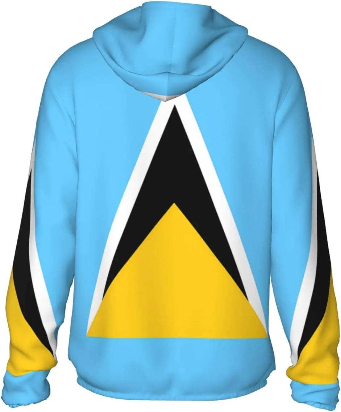 Lightweight UV Protection Sun Jacket, Flag of Saint Lucia Print Sportswear Hooded Sunblock Shirt for Outdoor