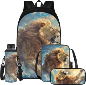 Lion Roar Kids Backpack Boys Elementary School Backpack Set School Bags for Kids Girls Back to School Bookbag for Middle School for Back To School Season Graduation Season