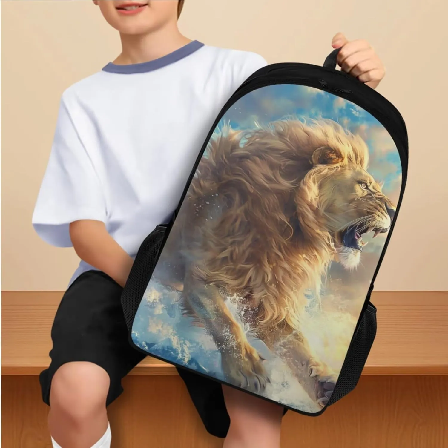 Lion Roar Kids Backpack Boys Elementary School Backpack Set School Bags for Kids Girls Back to School Bookbag for Middle School for Back To School Season Graduation Season