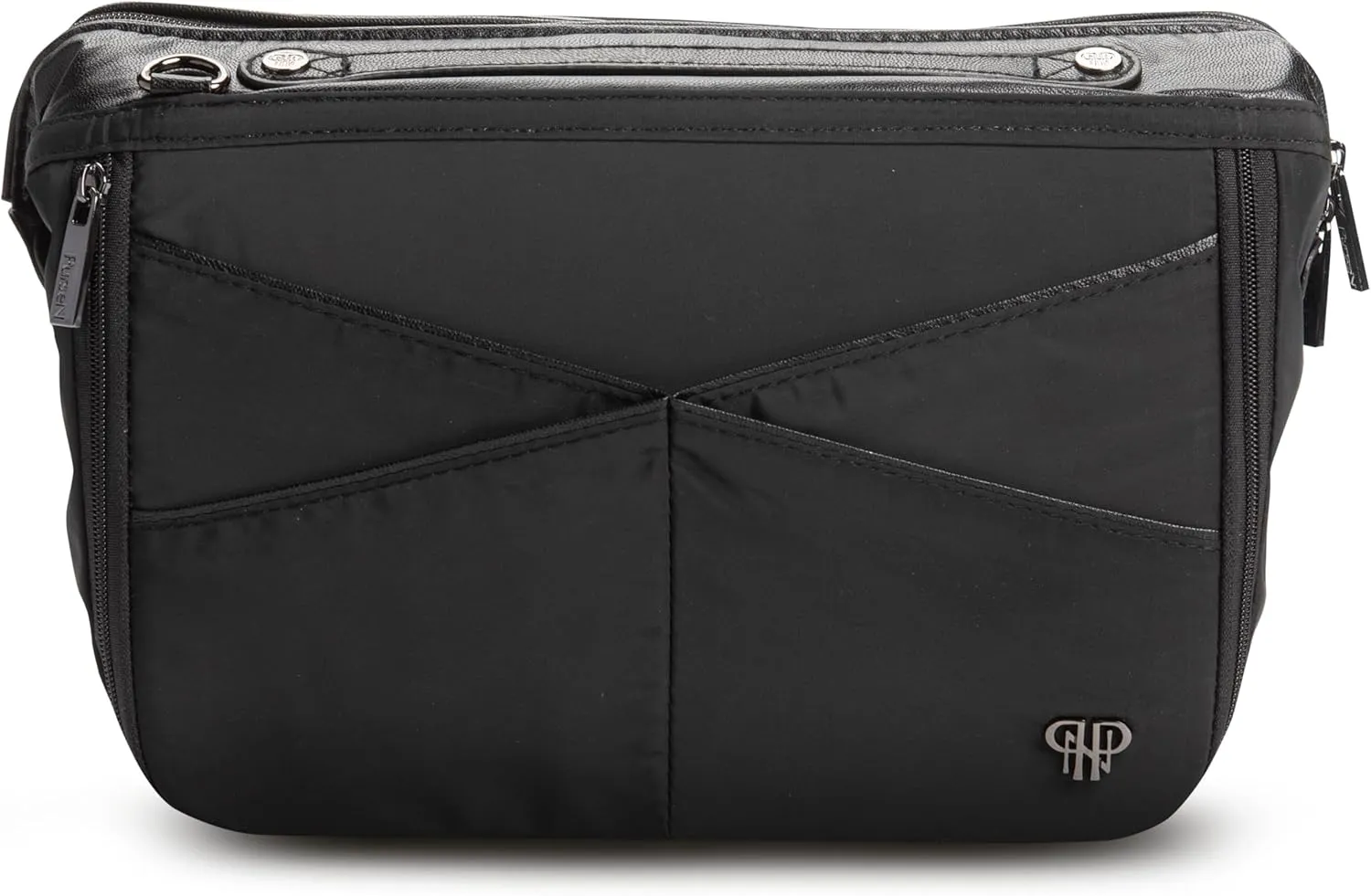 Littbag Handbag Organizer with Patented LED & Auto 60-sec Shutoff - Featured in Oprah's Favorite Things – Purse Organizer with 12 Compartments, Clear Pockets, Zippered Privacy Pocket & More (Black)