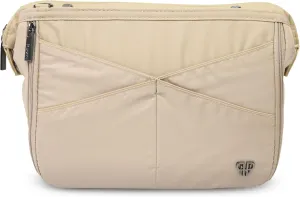 Littbag Handbag Organizer with Patented LED & Auto 60-sec Shutoff - Featured in Oprah's Favorite Things – Purse Organizer with 12 Compartments, Clear Pockets, Zippered Privacy Pocket & More (Nude)