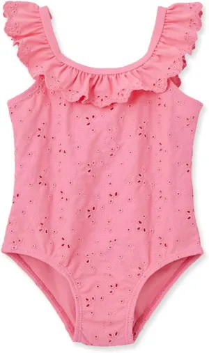 Little Me Baby Girl's UPF 50  Sun Protection One Piece Swimsuit