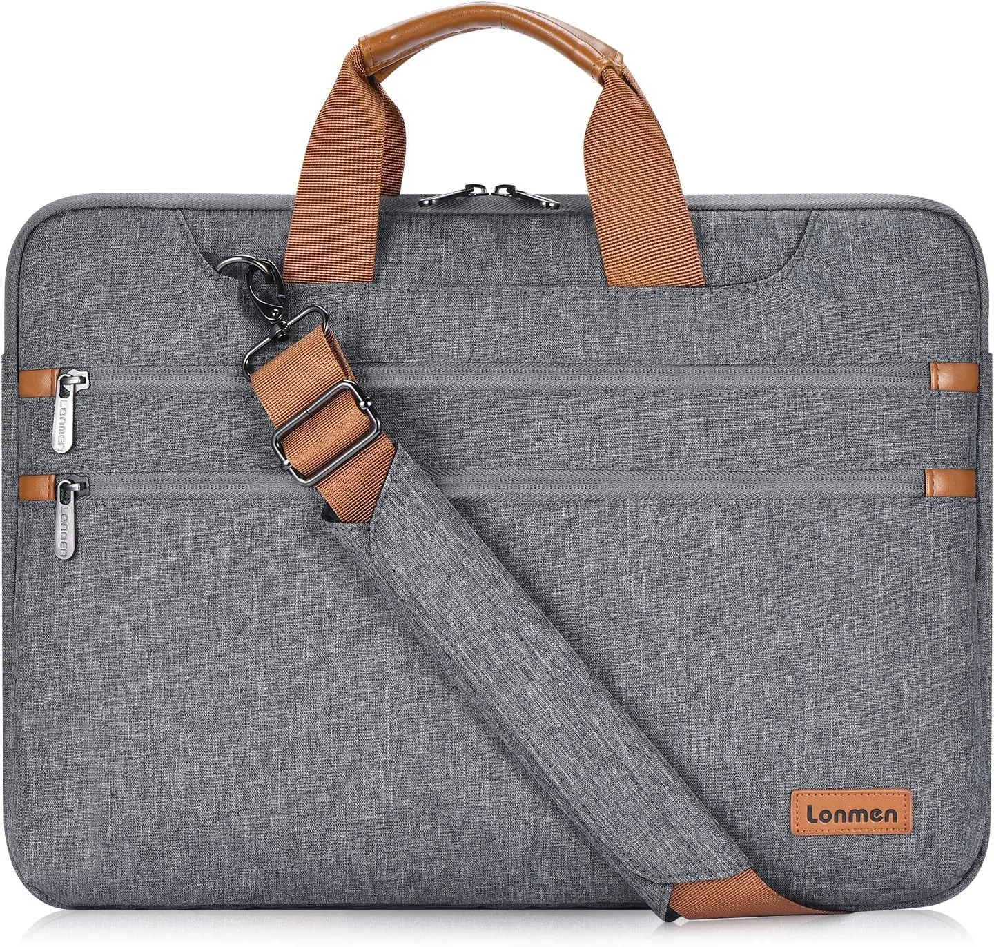 LONMEN 17.3 Inch Laptop Shoulder Bag,Computer Sleeve Carrying Case for 17.3" Lenovo IdeaPad 330 / Dell Inspiron 17 5000 / HP Pavilion/Acer/MSI/ASUS (Gray)