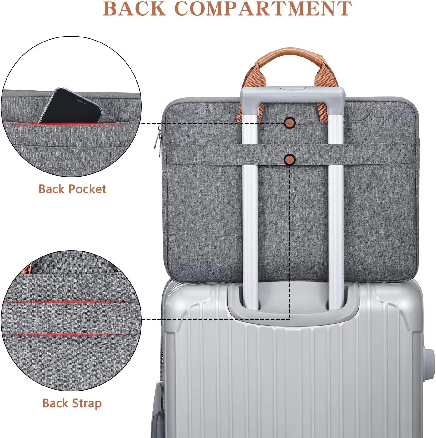 LONMEN 17.3 Inch Laptop Shoulder Bag,Computer Sleeve Carrying Case for 17.3" Lenovo IdeaPad 330 / Dell Inspiron 17 5000 / HP Pavilion/Acer/MSI/ASUS (Gray)