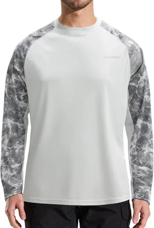 LOOGU Men's UPF 50  UV Sun Protection SPF Rash Guard Lightweight Long Sleeve Shirts Outdoor for Fishing Hiking Swimming