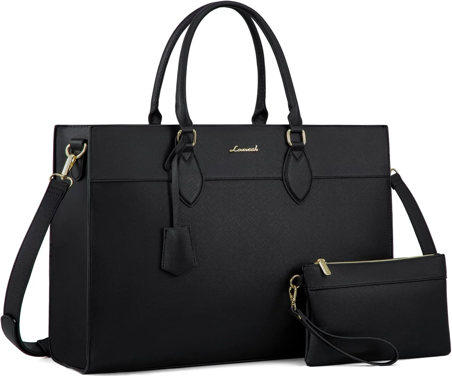 LOVEVOOK Laptop Bag for Women, 17.3 inch Laptop Tote Computer Briefcase for Work Large Waterproof Handbag Professional Shoulder Bag for Women Business Office