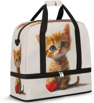 Loving Puppy Garden Travel Duffel Bag, Travel Essentials, Gym Bag for Women, Weekender Overnight Bag With Shoes Compartment, Carry On Bags for Airplanes