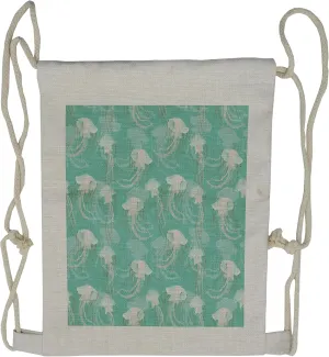 Lunarable Jellyfish Drawstring Backpack, Poisonous Exotic Creature, Sackpack Bag
