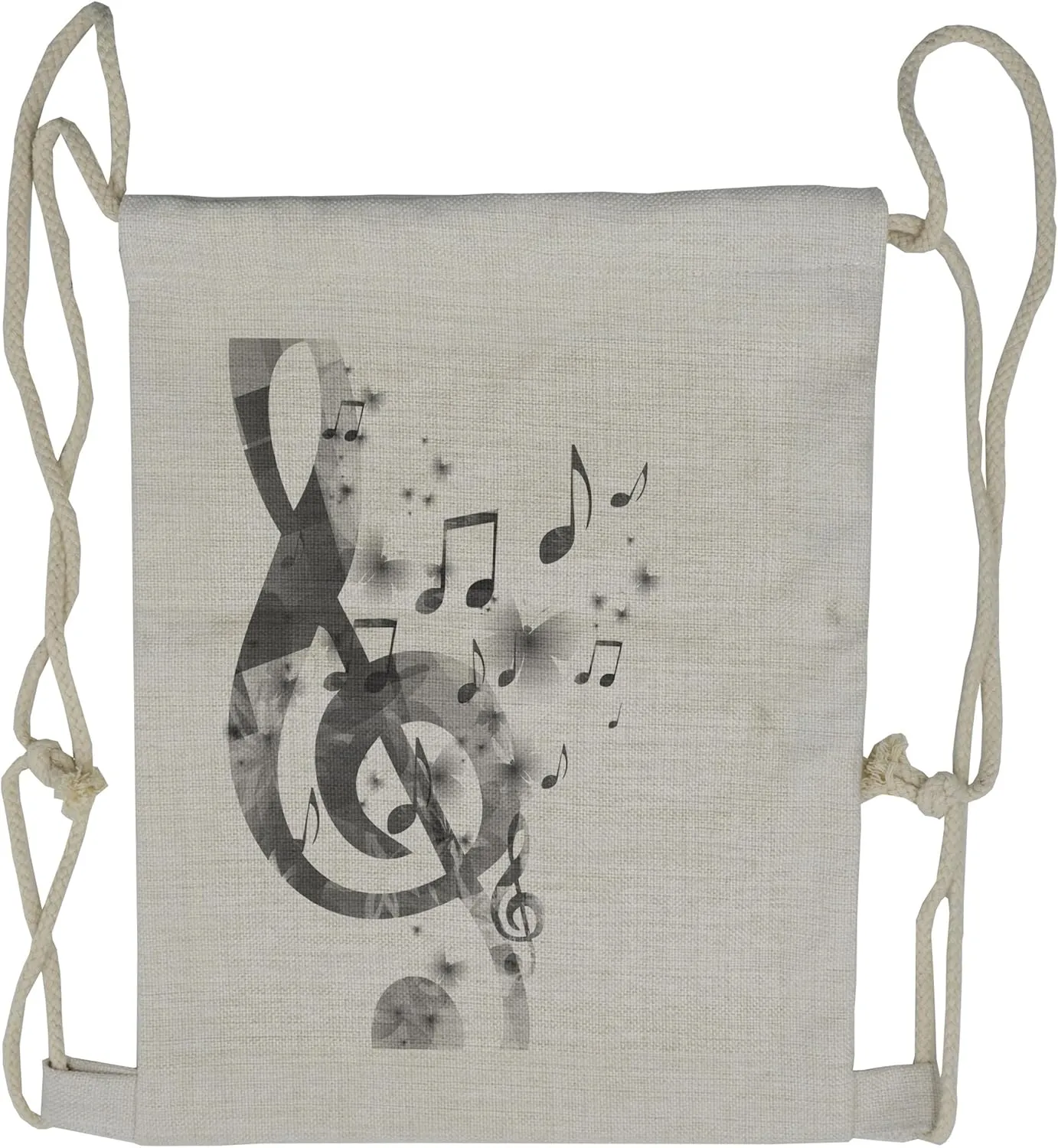 Lunarable Music Drawstring Backpack, Rhythmic Ornamental Design, Sackpack Bag