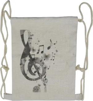 Lunarable Music Drawstring Backpack, Rhythmic Ornamental Design, Sackpack Bag