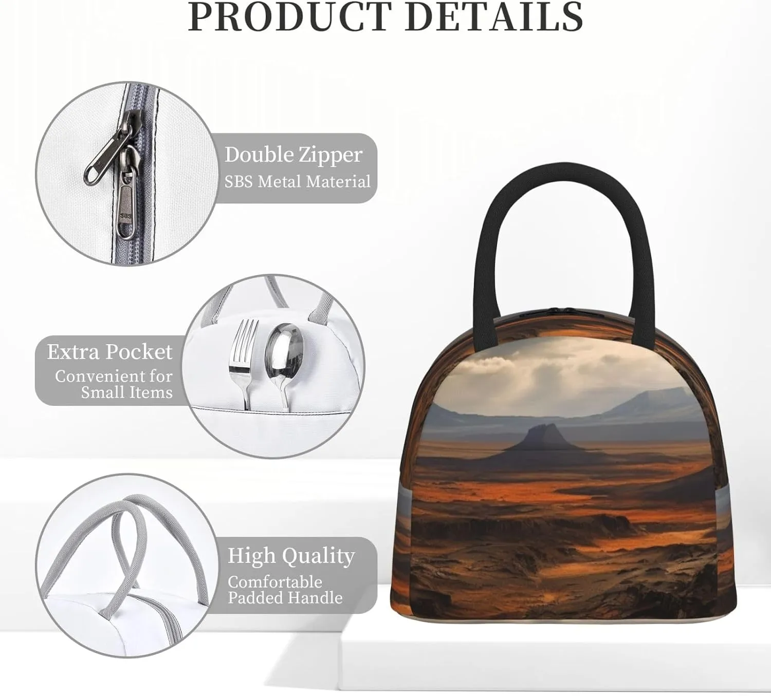 Lunch Bag for Women Men Barren Insulated Lunch Box for Adult Reusable Lunch Tote Bag for Work Picnic Travel