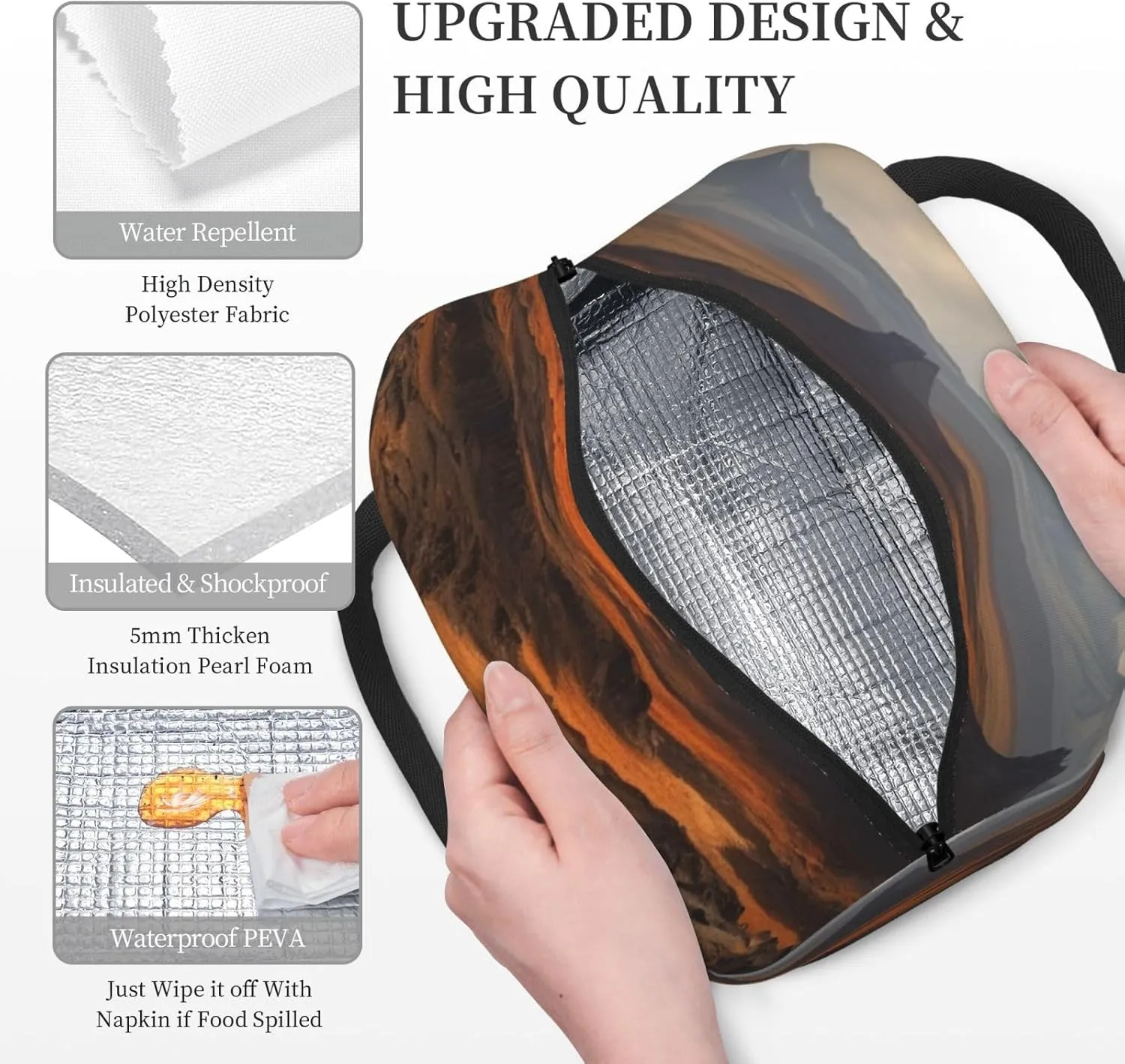 Lunch Bag for Women Men Barren Insulated Lunch Box for Adult Reusable Lunch Tote Bag for Work Picnic Travel