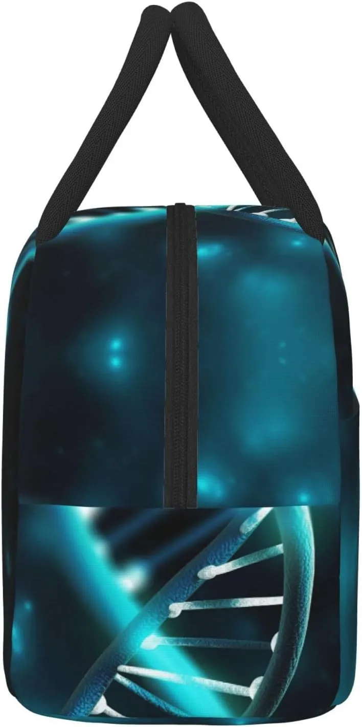Lunch Bag Lunch Box for Women Men Reusable Insulated Lunch Tote Bag Science Gene Strand Leakproof Cooler Bag Portable Cooler Lunch Container for Picnic Travel
