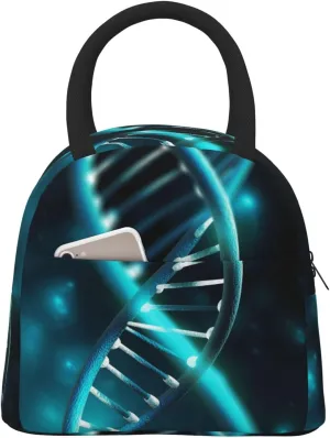 Lunch Bag Lunch Box for Women Men Reusable Insulated Lunch Tote Bag Science Gene Strand Leakproof Cooler Bag Portable Cooler Lunch Container for Picnic Travel