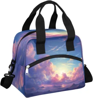 Lunch Bag Women Dreamscape Insulated Lunch Bag Men Lunch Box Waterproof Thermal Cooler Tote Bags with Shoulder Strap Space Nebula Lunch Tote Bag for Work, Picnic, Travel for Adult