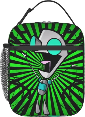 Lunch Bags Invader Anime Zim Insulated Lunch Tote Reusable Portable Lunch Box for Outdoor Office Picnic 10 X 4 X 8 in