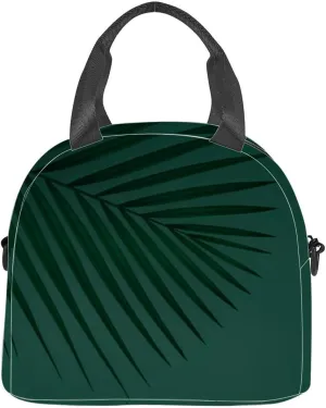 Luxury summer copy space 3d tropical palm branch Insulated Adult Lunch Bag with Shoulder Strap for Women Lightweight Reusable Portable Freezable Lunch Tote Bag for Work Picnic