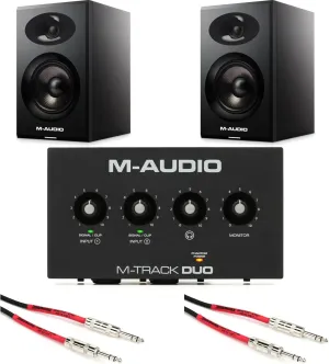 M-Audio M-Track Duo USB Audio Interface and Monitor Bundle