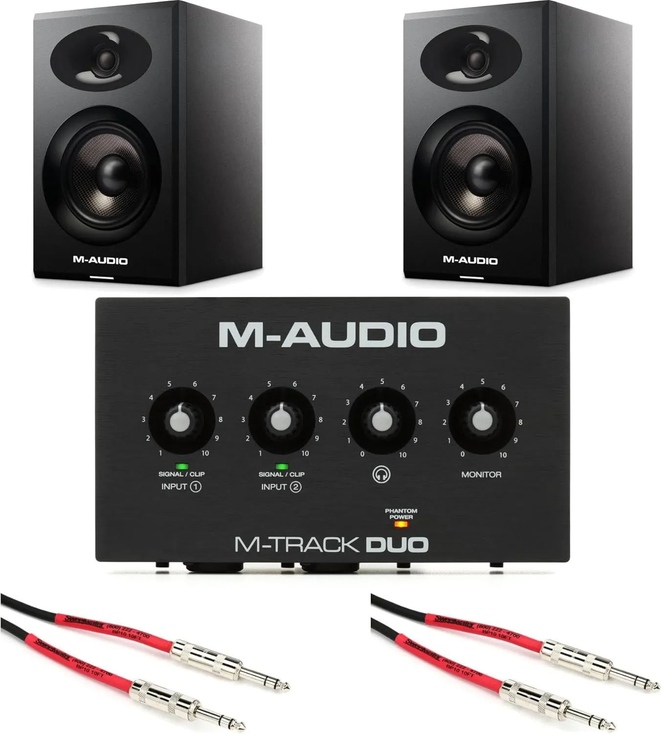 M-Audio M-Track Duo USB Audio Interface and Monitor Bundle