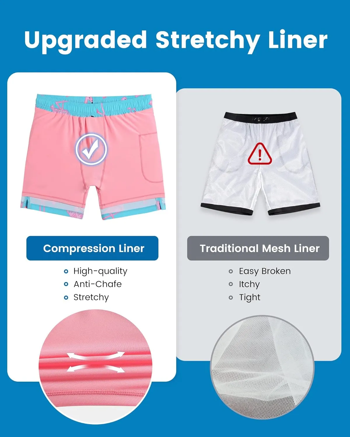maamgic 2 in 1 Mens Swim Trunks 7 Inch Swim Shorts Swim Suits Board Shorts