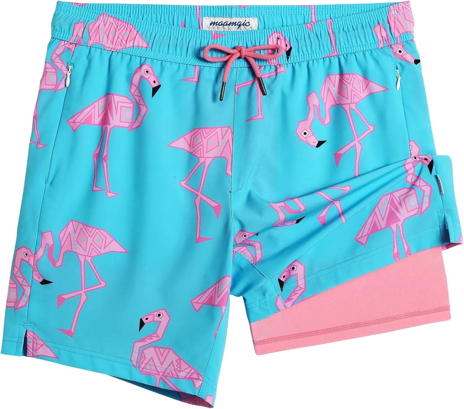 maamgic 2 in 1 Mens Swim Trunks 7 Inch Swim Shorts Swim Suits Board Shorts