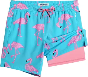 maamgic 2 in 1 Mens Swim Trunks 7 Inch Swim Shorts Swim Suits Board Shorts