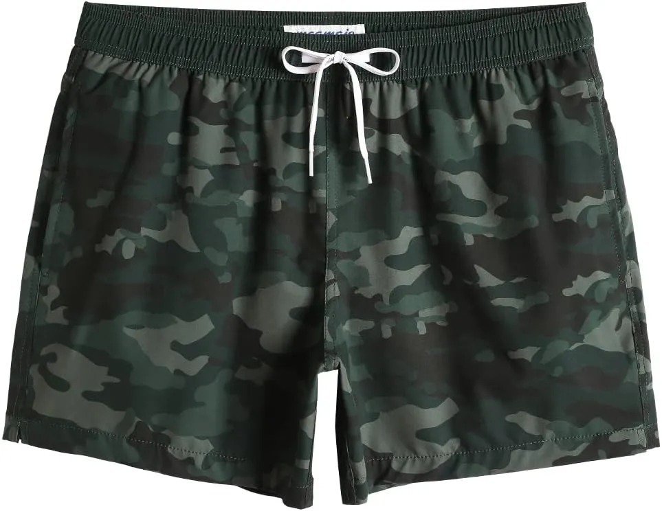 maamgic Mens Boys 80s 90s Vintage 4 Way Stretch Swim Trunks with Mesh Lining Quick Dry Swim Suits Board Shorts