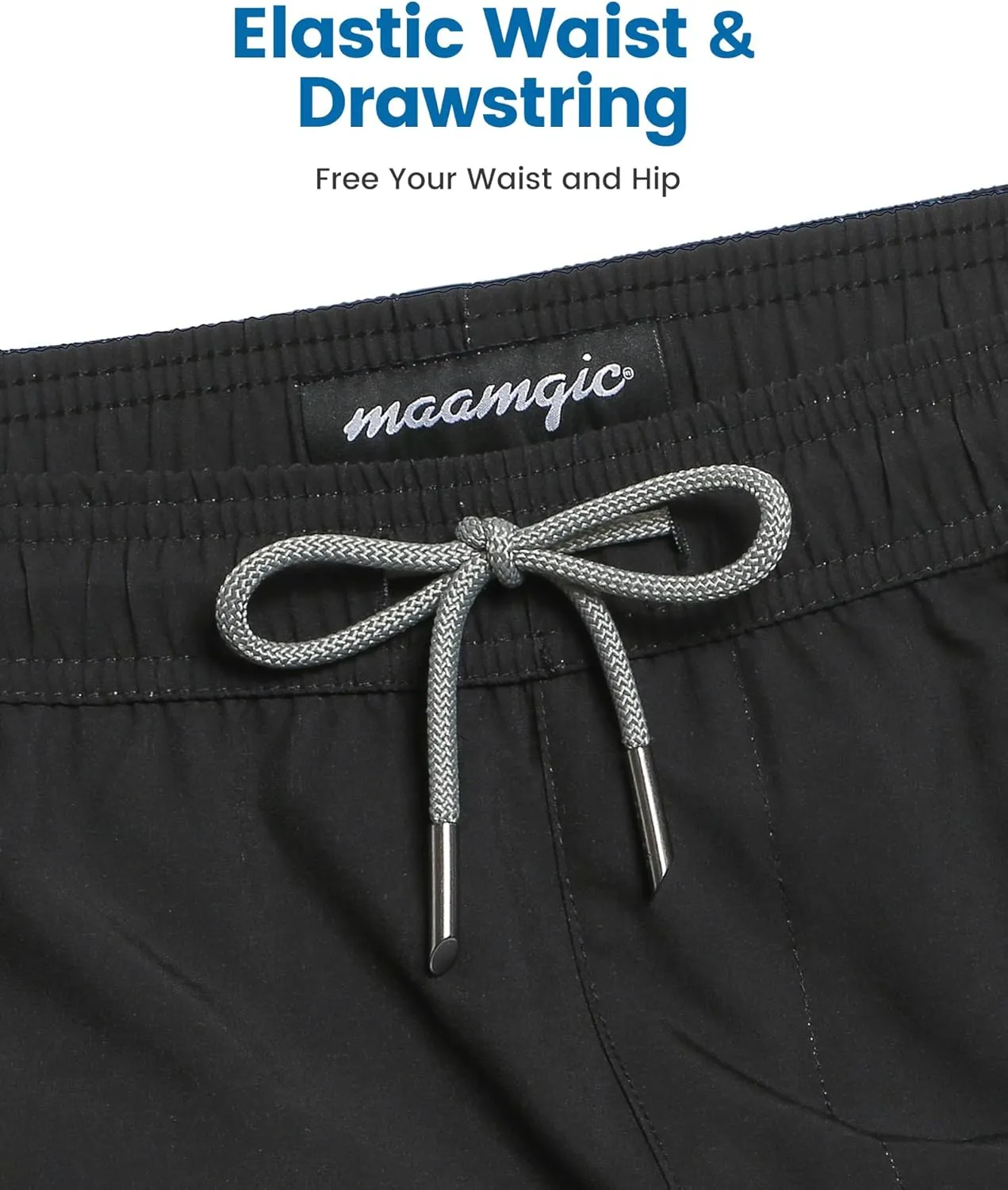 maamgic Mens Swim Trunks with Compression Liner Short Stretch Mens Bathing Suit Quick Dry Swimming Trunks Swimsuit