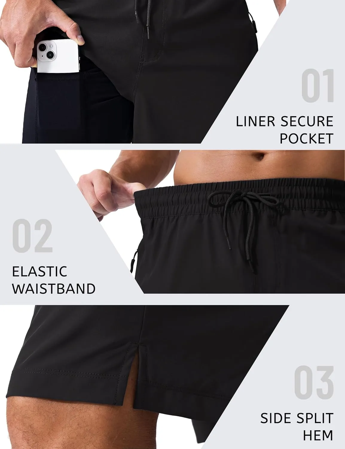 MAGCOMSEN Men's Swim Trunks with Compression Liner 9" Quick Dry Beach Shorts with Zipper Pockets