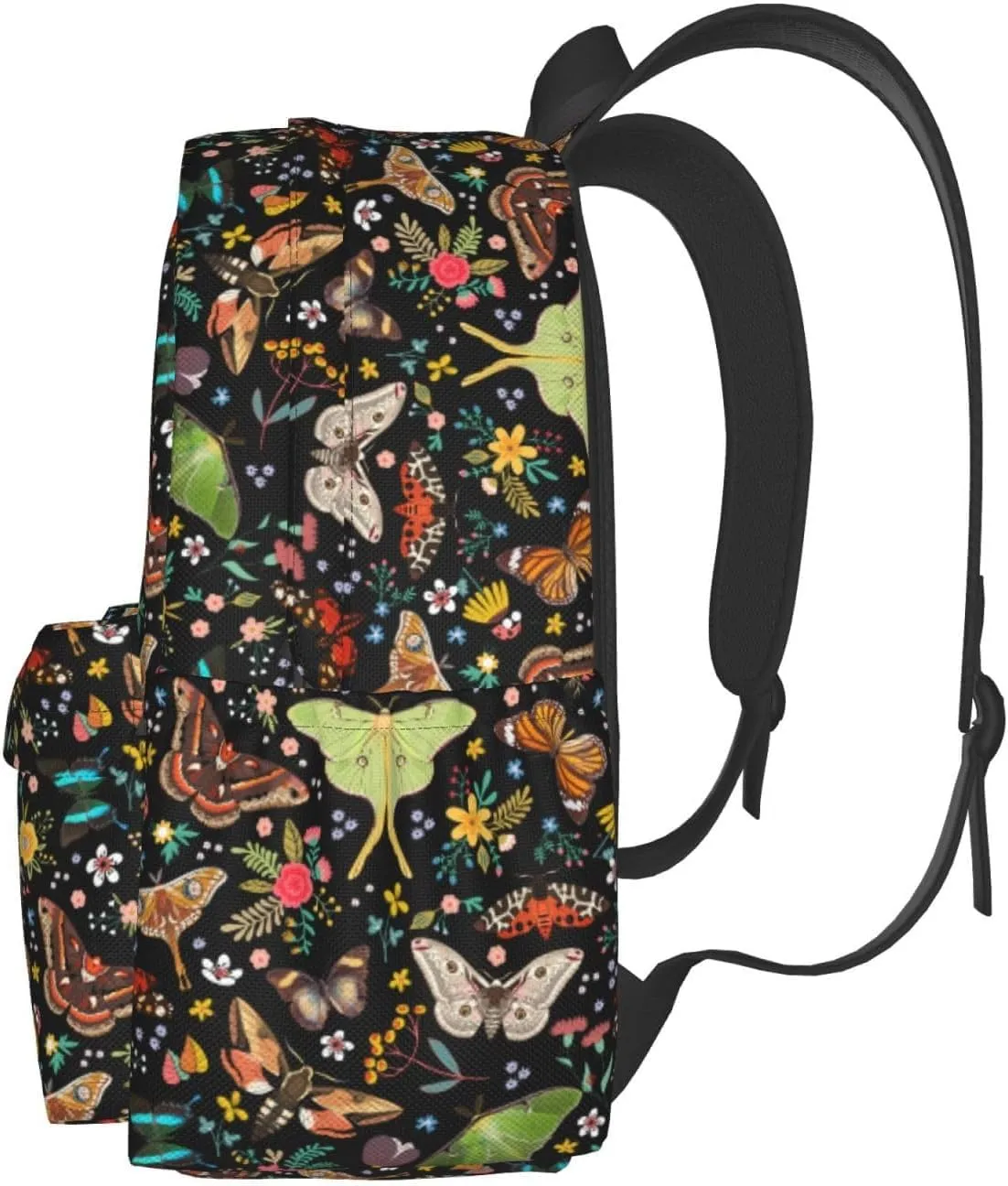 Magic Butterflies Waterproof Backpack Adjustable Shoulder Straps Bag Large Capacity Casual Daypack Bookbag For Travel Work