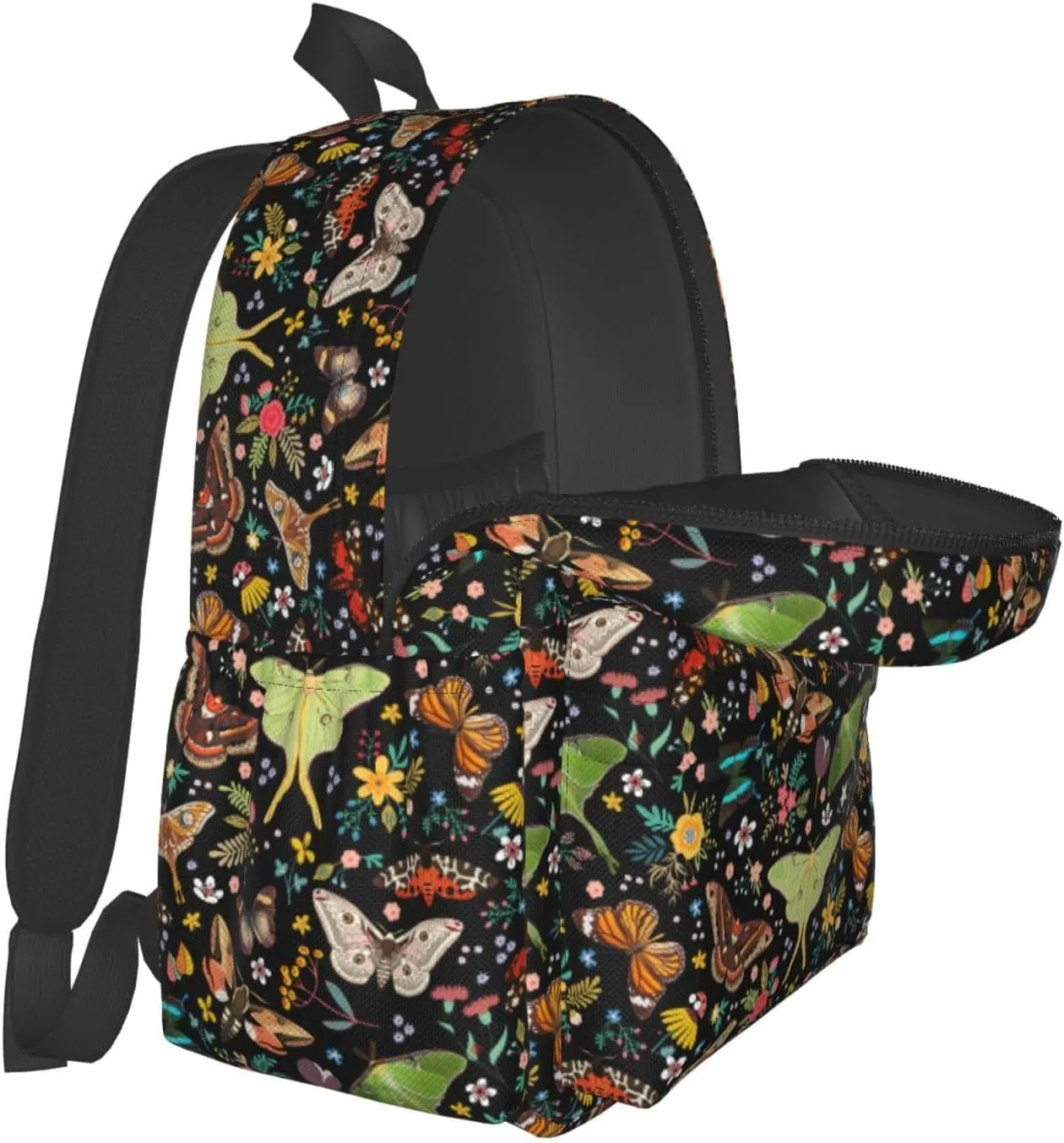 Magic Butterflies Waterproof Backpack Adjustable Shoulder Straps Bag Large Capacity Casual Daypack Bookbag For Travel Work