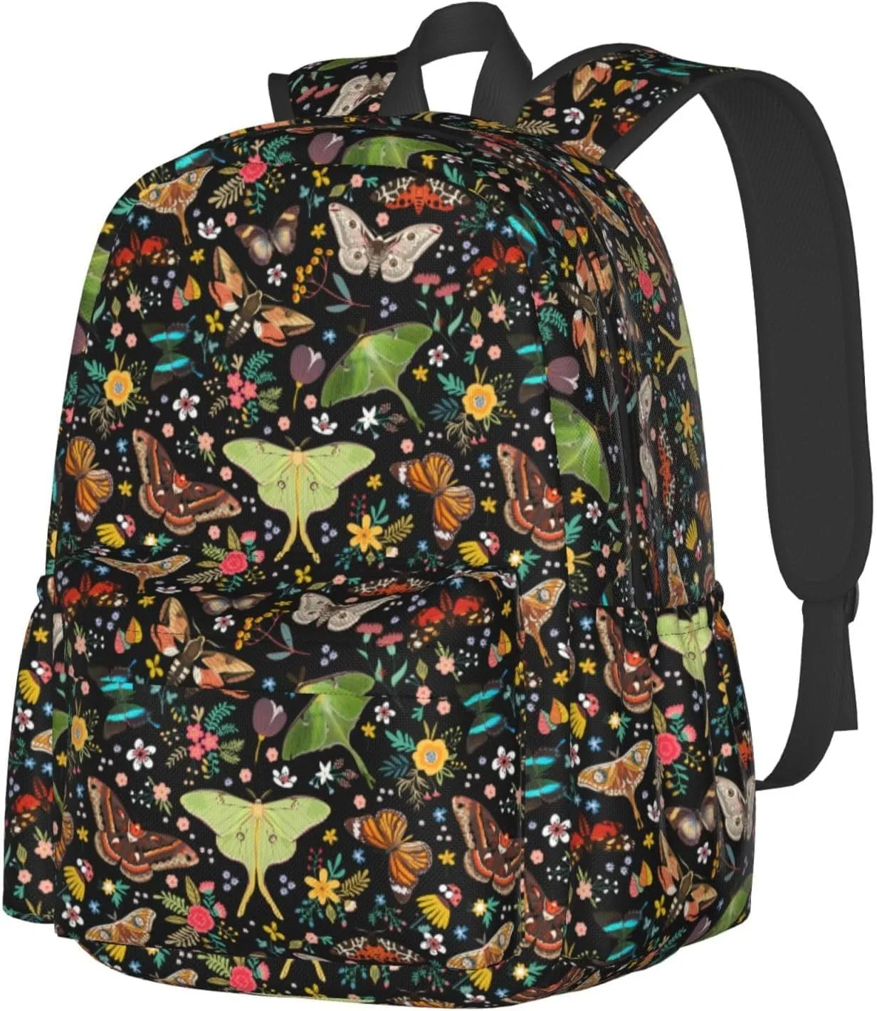 Magic Butterflies Waterproof Backpack Adjustable Shoulder Straps Bag Large Capacity Casual Daypack Bookbag For Travel Work